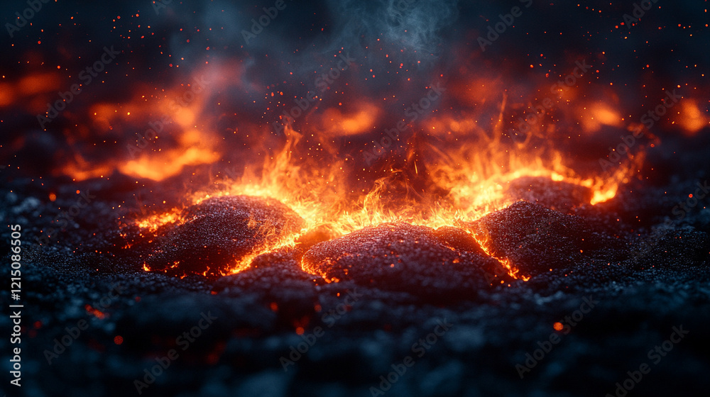 Smoldering burning coals with an intense red-orange glow radiate warmth in a minimalistic bright tone creating a sense of energy and transformation with blurred empty blank space ideal for captions
Smoldering burning coals with an intense red-orange glow radiate warmth in a minimalistic bright tone creating a sense of energy and transformation with blurred empty blank space ideal for captions