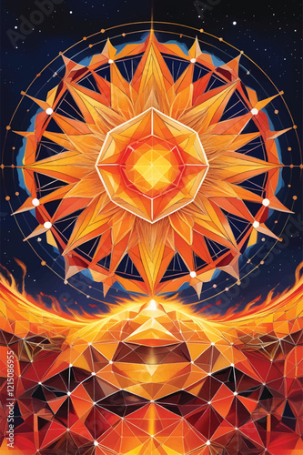 Vector of an abstract sun wallpaper.