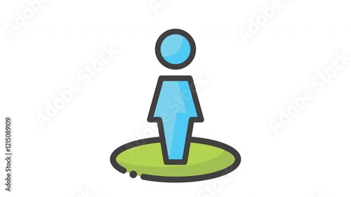 Animated Location user Icon Colored line, 4K Illustration animated icon on Transparent background alpha channel