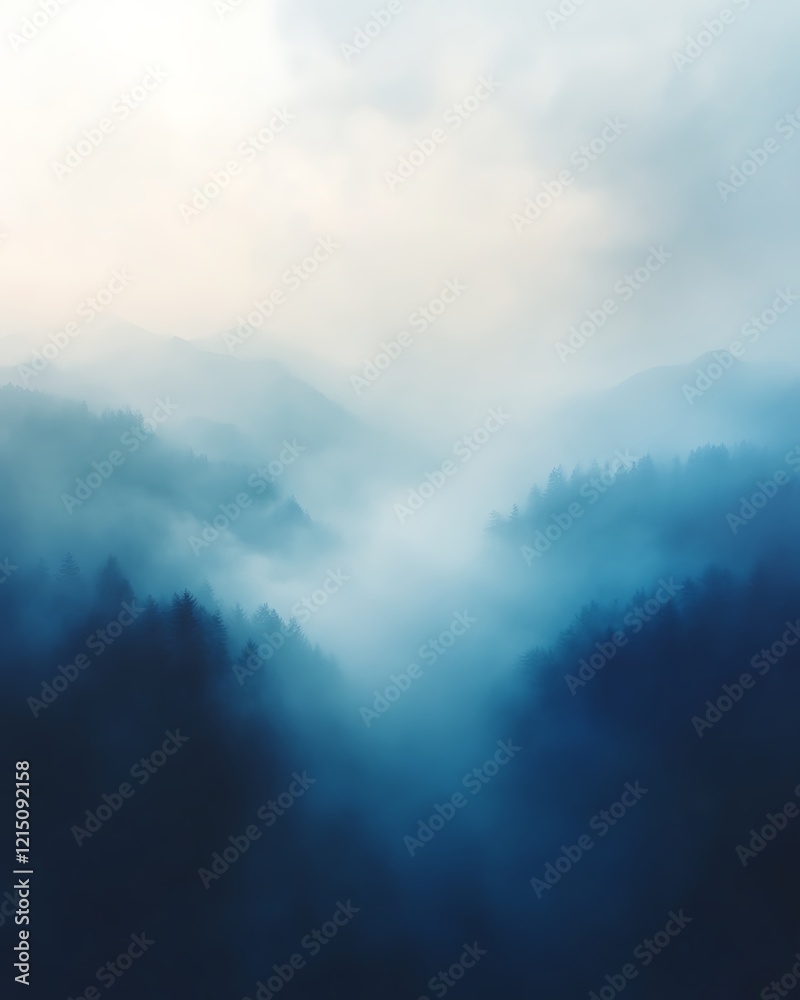 Misty mountain landscape at dawn. (1) Misty mountain landscape at dawn. (1)