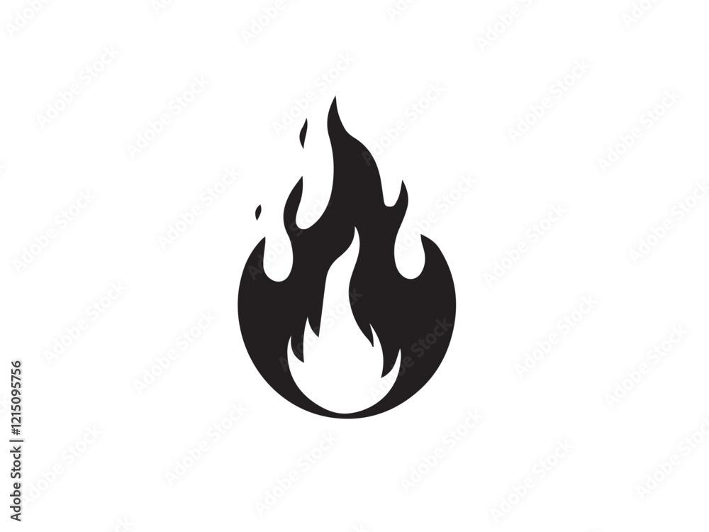 Fire icon. Fire flame symbol. Fire vector silhouette logo icon. Vector illustration of simple fire silhouette on white background. Fire icon. Fire flame symbol. Fire vector silhouette logo icon. Vector illustration of simple fire silhouette on white background.