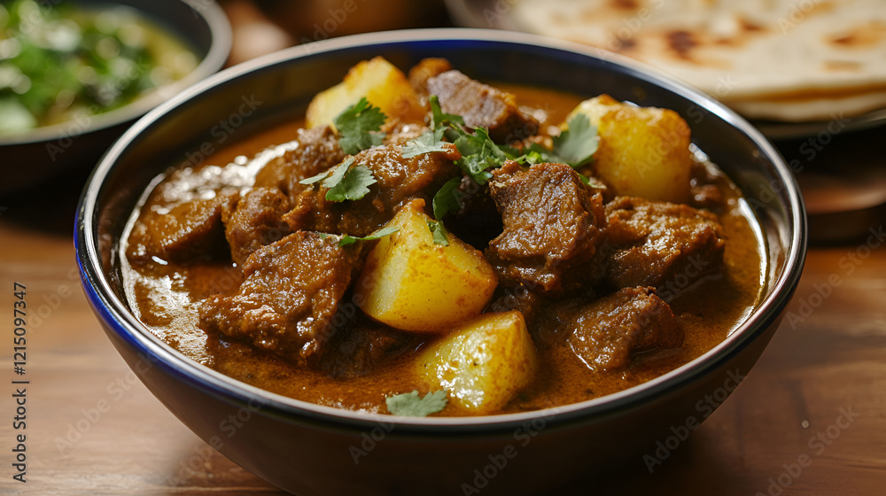 stew with potato's, vegetable and meat with chilli masala stew with potato's, vegetable and meat with chilli masala