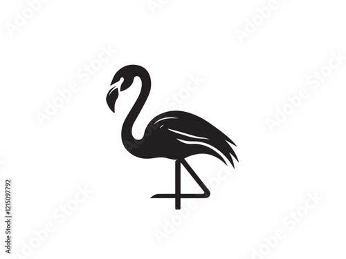 Flamingo silhouette isolated on white background. Flamingo Bird Logo. Flamingo icon - vector illustration. 
