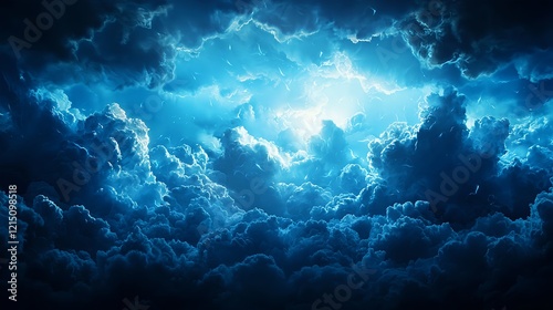 Wallpaper Mural Dramatic Clouds with Bright Light Shining Through Skies Above Torontodigital.ca