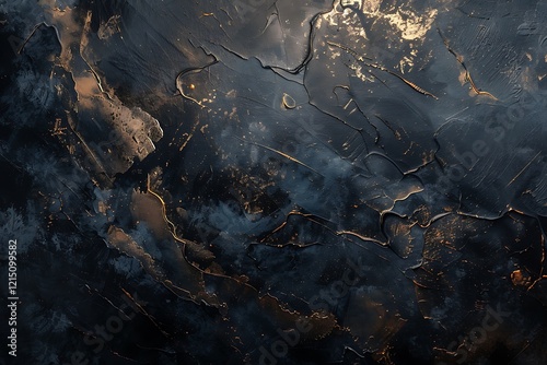 Abstract Dark Texture With Golden Accents
