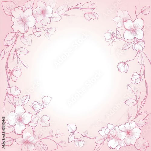 Delicate Pink Floral Frame Design Featuring Blossoms