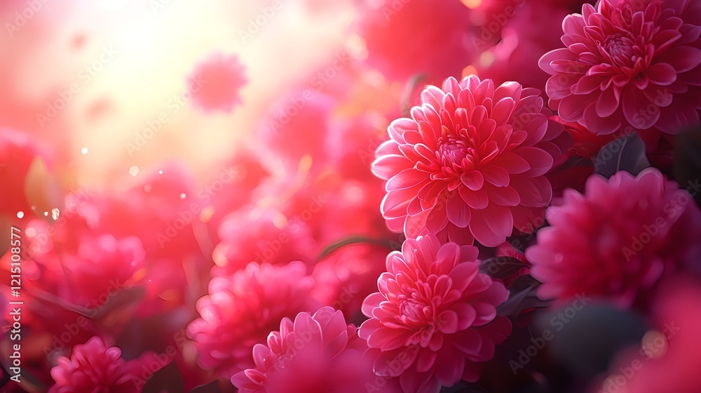 Vibrant Pink Flowers with Soft Light Background in Nature Scene Vibrant Pink Flowers with Soft Light Background in Nature Scene