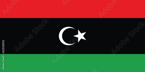 Libya flag, national flag of Libya, Libyan flag , flat vector