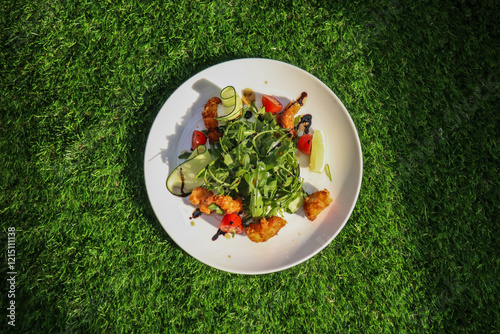 green salad on a plate. Food photography 
