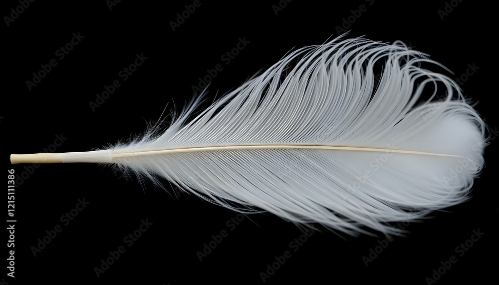 Obraz premium a white feather on a black background