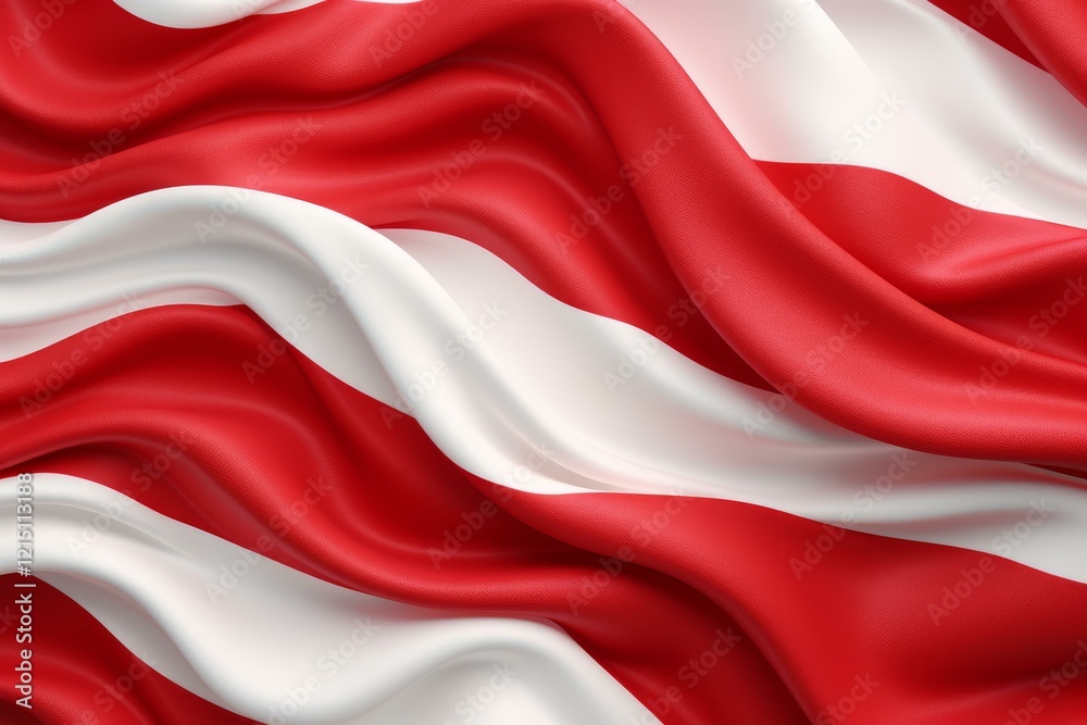 Austrian flag waving in the wind, creating a dynamic and patriotic display Austrian flag waving in the wind, creating a dynamic and patriotic display