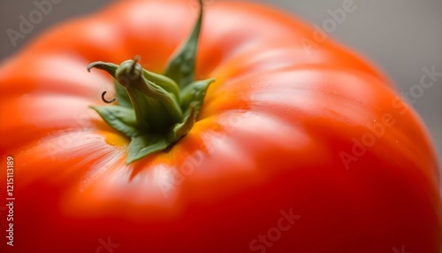 a close up of a tomato on a table photo