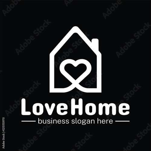 love home logo design with black background company logo design, business logo design with vector