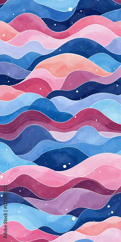 Watercolor abstract background with waves Watercolor abstract background with waves