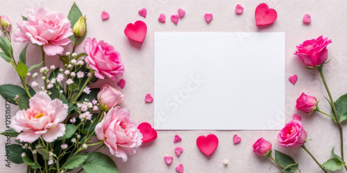 Concept photo of pink roses with space for text