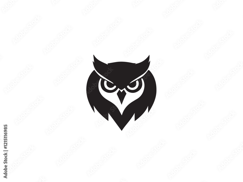 Owl head silhouette. Owl icon silhouette vector art style illustration. Owl silhouette vector art isolated white background. Black Owl logo. Owl head silhouette. Owl icon silhouette vector art style illustration. Owl silhouette vector art isolated white background. Black Owl logo.