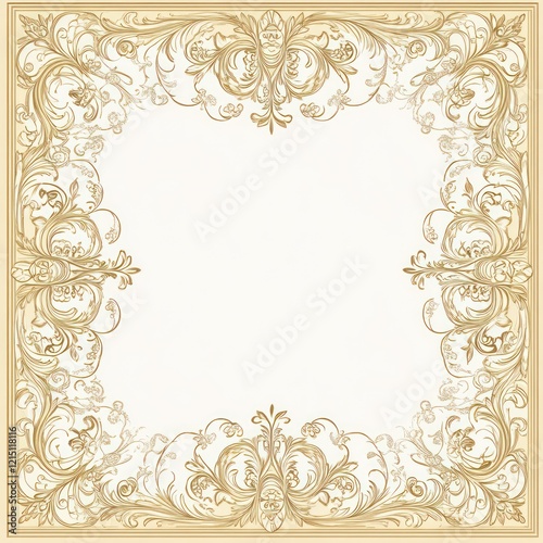 Wallpaper Mural Ornate Golden Floral Frame Design Elegant Background Torontodigital.ca