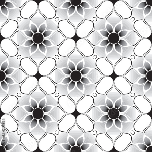 Luxurious Black Mandala Flower Design with Intricate Symmetrical Patterns on White Background – Stunning Vector Illustration.