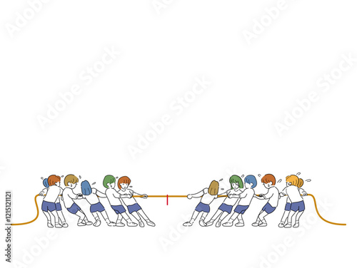 中学生のつな引き風景