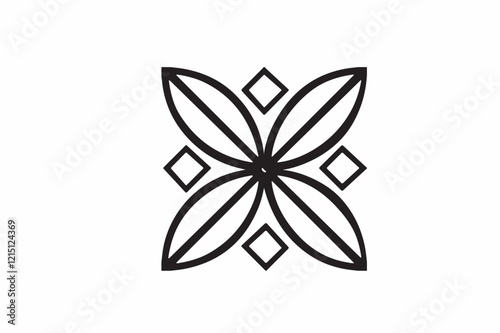 Ornament flower vector silhouette image made by adobe illustrator.