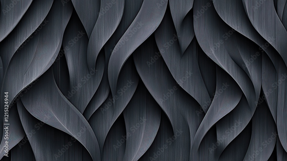 Obraz premium Dark, abstract leaf pattern, textured background, wall decor