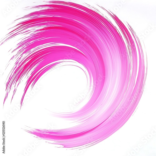 A soft pink circular brushstroke on a clean white canvas, with smooth edges creating a gentle, minimalist design photo