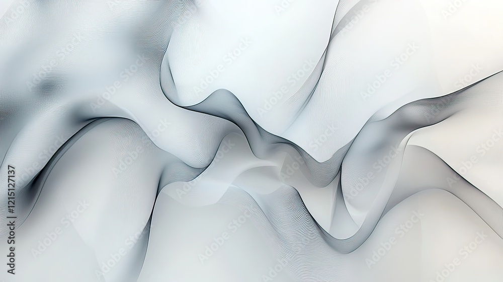 Obraz premium Abstract grey waves flowing, light background, design element