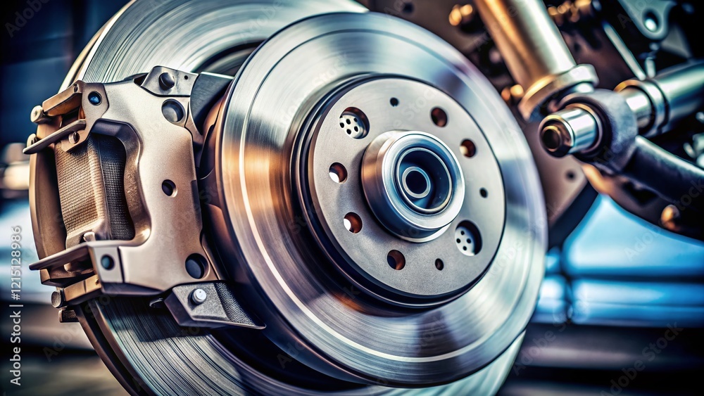 Minimalist Close-up: Vehicle Disc Brake Repair Detail Minimalist Close-up: Vehicle Disc Brake Repair Detail