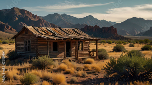 Abandoned homestead in the mountains East of Tularosa New Mexico photo