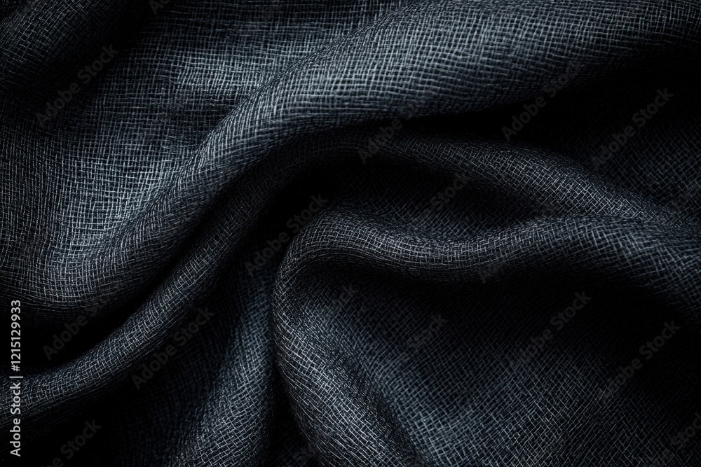 Elegant black fabric texture close-up textile studio macro soft and smooth feel for design inspiration Elegant black fabric texture close-up textile studio macro soft and smooth feel for design inspiration