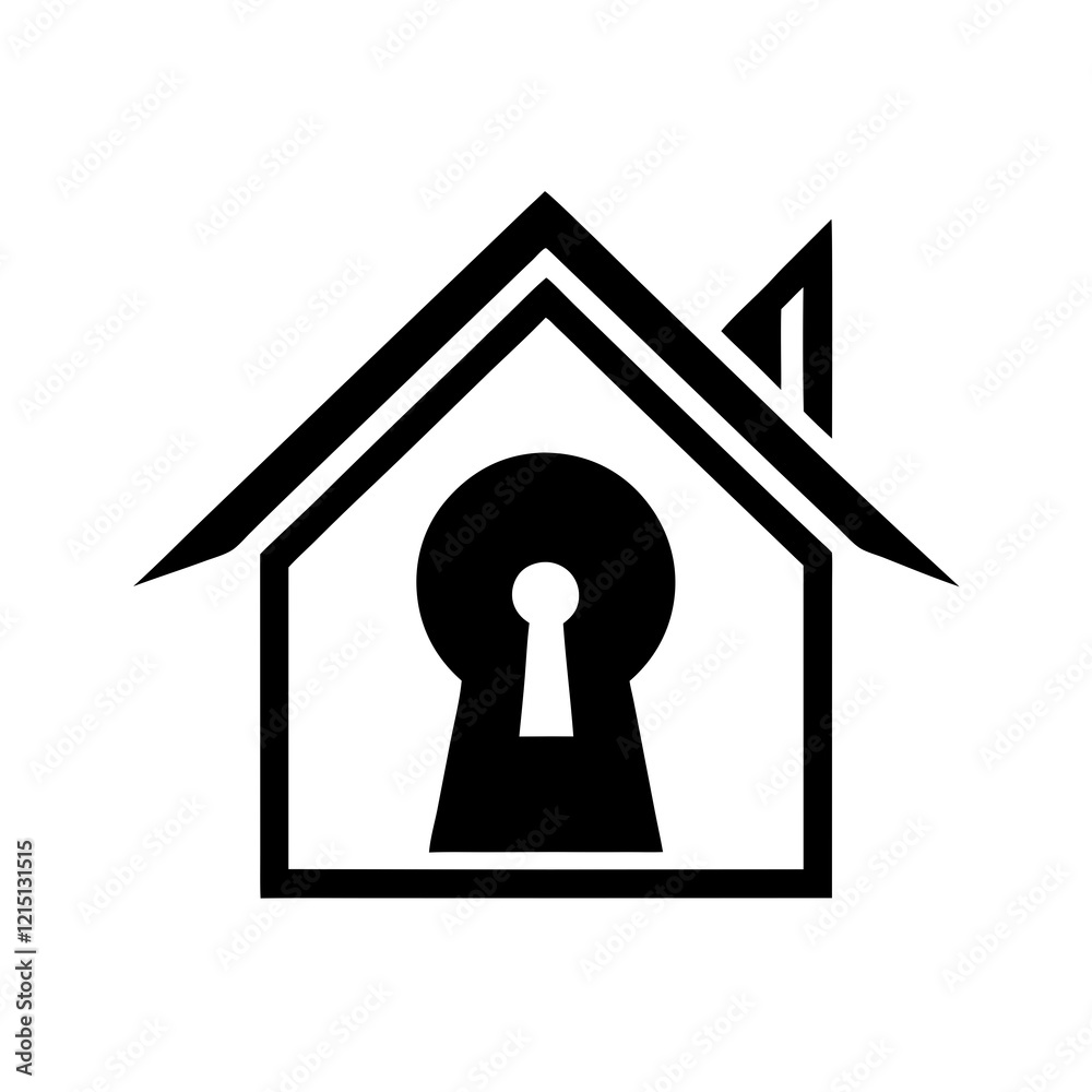 Keyhole House Logo Design: Security & Access Symbol Keyhole House Logo Design: Security & Access Symbol