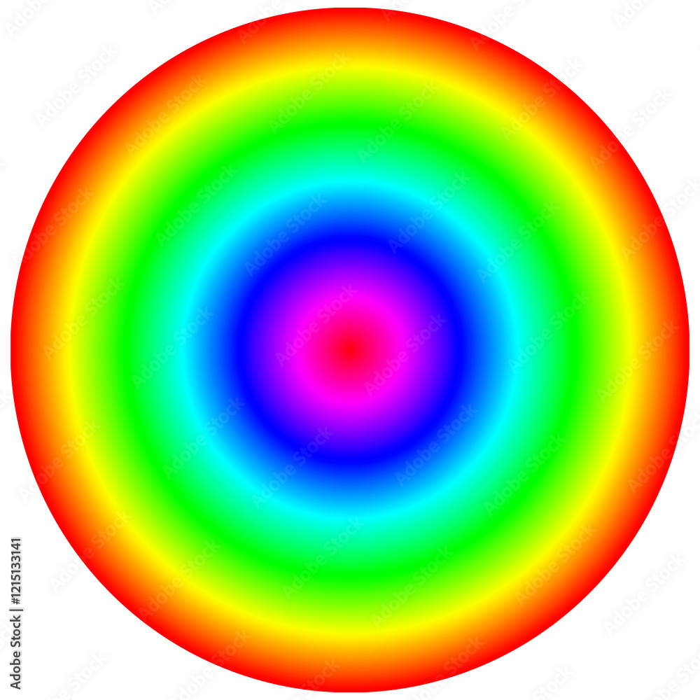circles in rainbow colors concentric with each other featuring gradient shading on a white circles in rainbow colors concentric with each other featuring gradient shading on a white