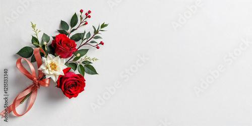 Concept photo of red roses with space for text