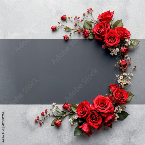 Concept photo of red roses with space for text