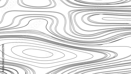 Topographic map contours in hilly or mountainous terrain, similar cartography illustration. Topography and geography map grid abstract backdrop.