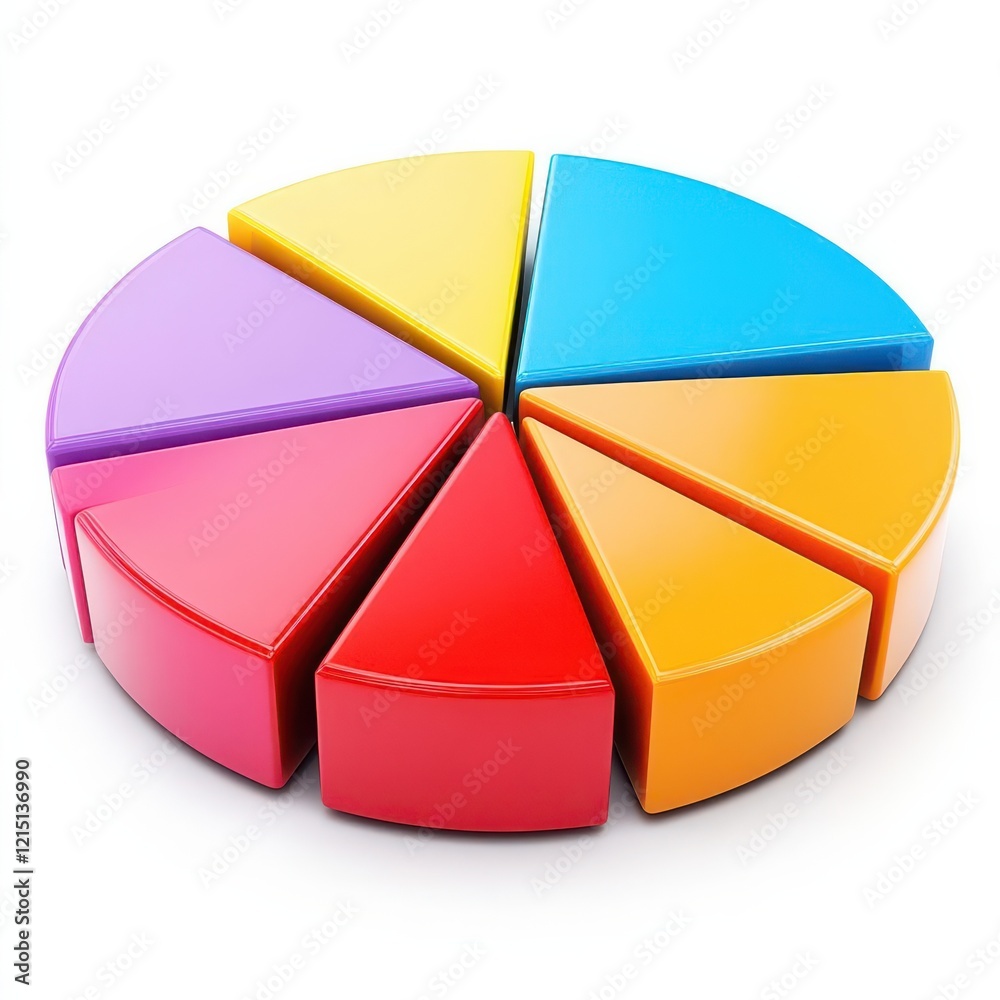 Obraz premium Create a dynamic, vibrant pie chart for marketing research