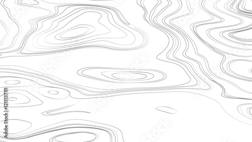 Topographic map contours in hilly or mountainous terrain, similar cartography illustration. Topography and geography map grid abstract backdrop.