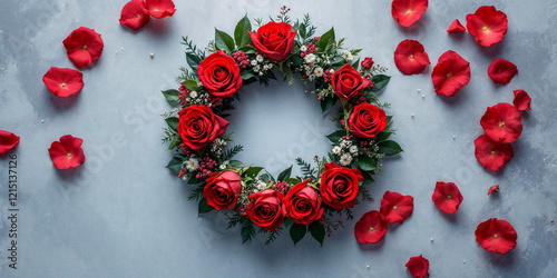 Concept photo of red roses with space for text