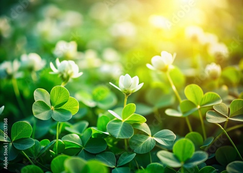Minimalist Green Clover Canvas: Simple Spring Nature Background