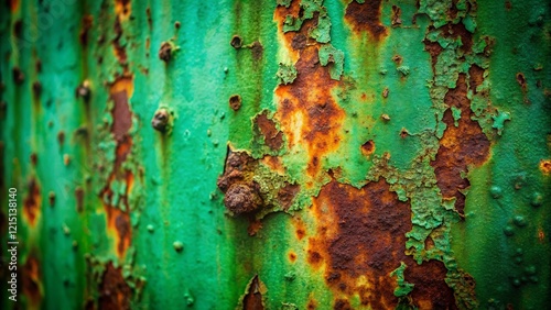 Minimalist Green Rusted Metal Texture Background - Abstract Industrial Photography photo