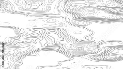 Topographic map contours in hilly or mountainous terrain, similar cartography illustration. Topography and geography map grid abstract backdrop.