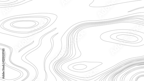 Topographic map contours in hilly or mountainous terrain, similar cartography illustration. Topography and geography map grid abstract backdrop.