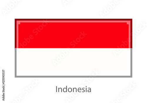 Vector illustration of the Indonesia flag in pixel art or mosaic style on white background. Collection of flags of the countries of the world.  