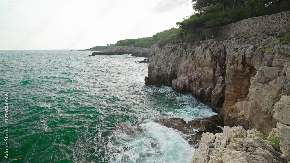 Popular hiking trail in the south of France on Cap d'Antibes. Popular hiking trail in the south of France on Cap d'Antibes.
