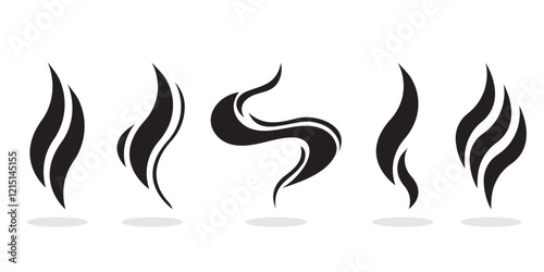 Aromas evaporate icons.Aroma smell icon. Steam, vapor, odor, smoke sign or smell symbol.