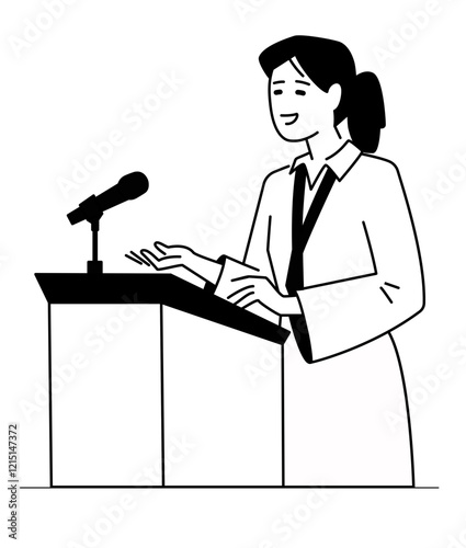 Woman giving speech at the podium