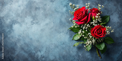 Concept photo of red roses with space for text
