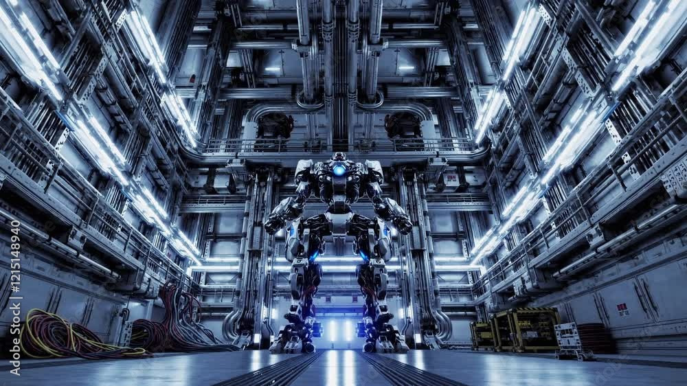 Automated Robotic System, Multiple Articulated Arms, Mobile Platform, Cleanroom Environment, Industrial Facility, Semiconductor Manufacturing or Aerospace Industry Automated Robotic System, Multiple Articulated Arms, Mobile Platform, Cleanroom Environment, Industrial Facility, Semiconductor Manufacturing or Aerospace Industry