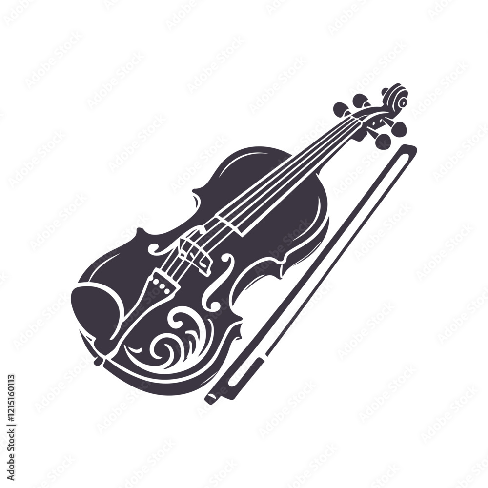 Obraz premium Classical Violin Instrument Silhouette Design