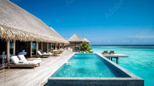 Luxury Overwater Bungalows on a Turquoise Tropical Lagoon